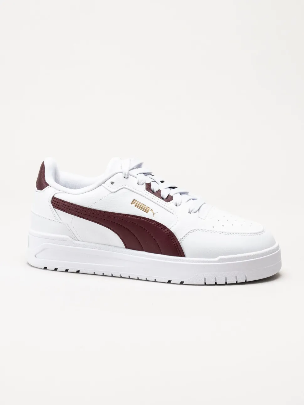 Puma - Shuffle Downtown - Vita sneakers med vinröda partier