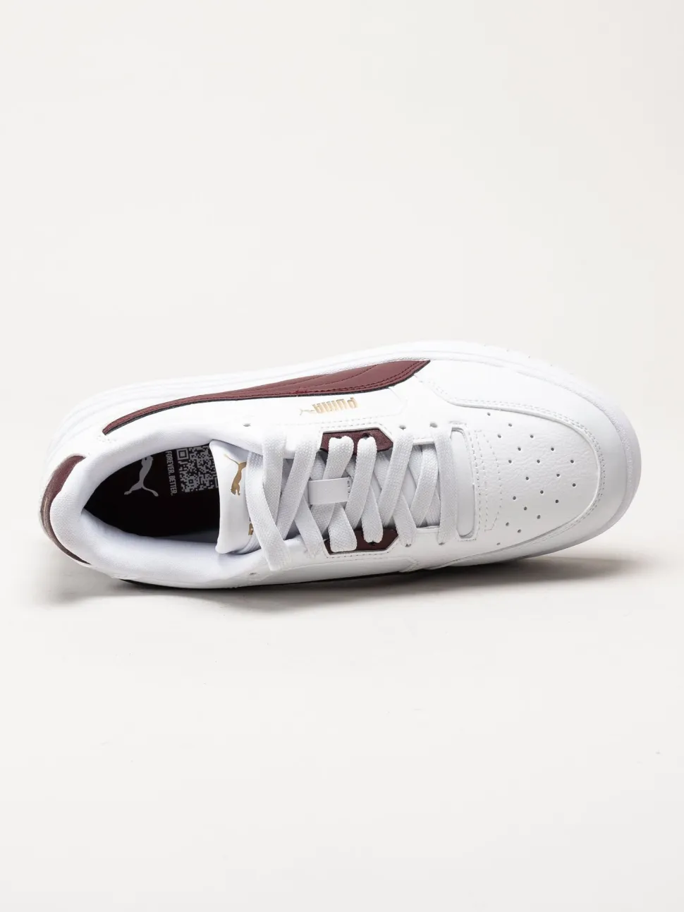 Puma - Shuffle Downtown - Vita sneakers med vinröda partier