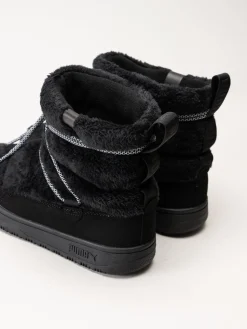 Puma - Snowbae Suede Wns - Svarta boots i fuskpäls