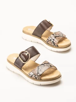 Remonte - Bruna sandaler i skinn