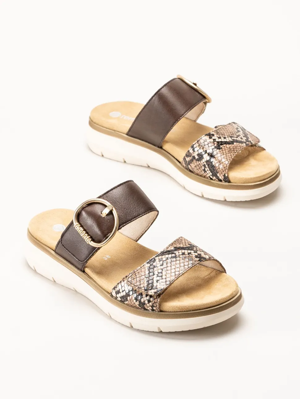 Remonte - Bruna sandaler i skinn