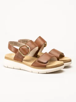 Remonte - Bruna sandaler i skinn