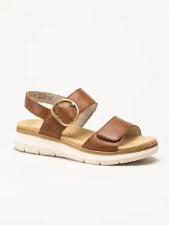 Remonte - Bruna sandaler i skinn