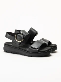 Remonte - Svarta sandaler i skinn