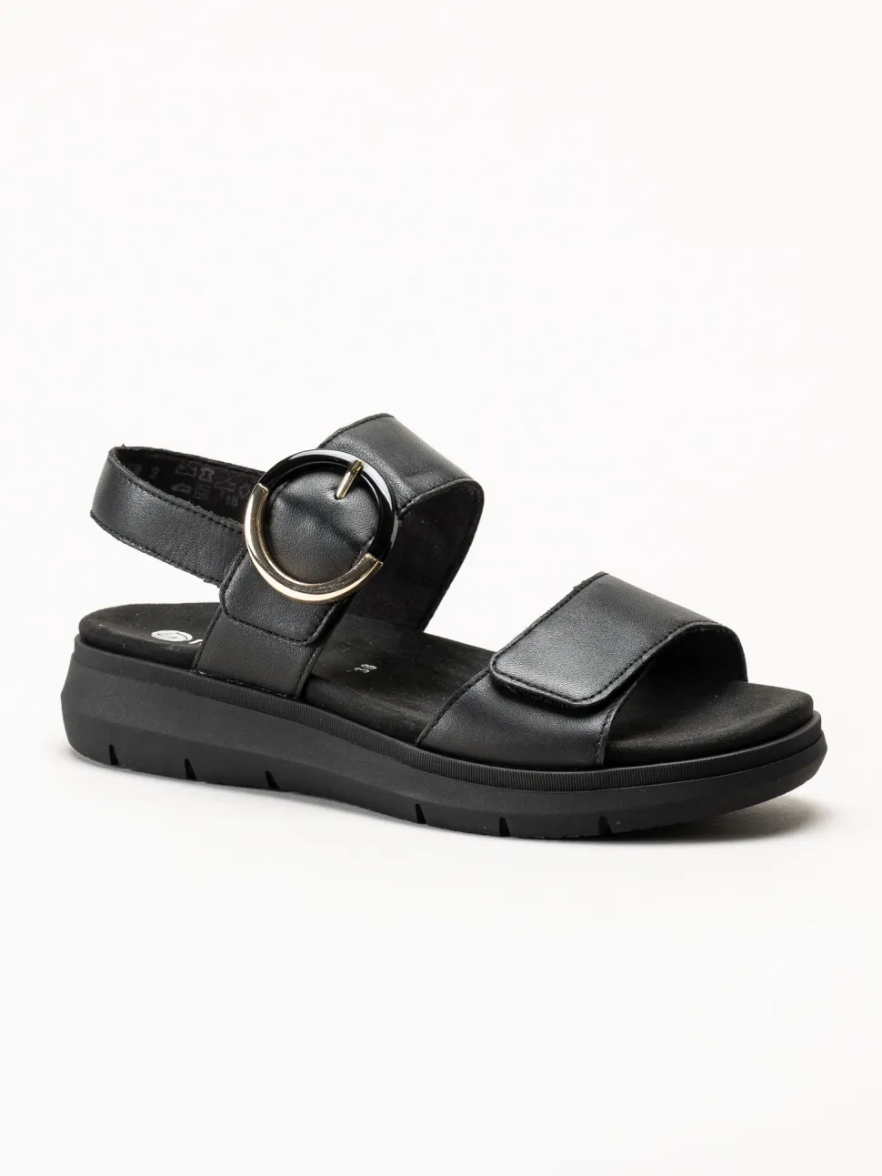 Remonte - Svarta sandaler i skinn