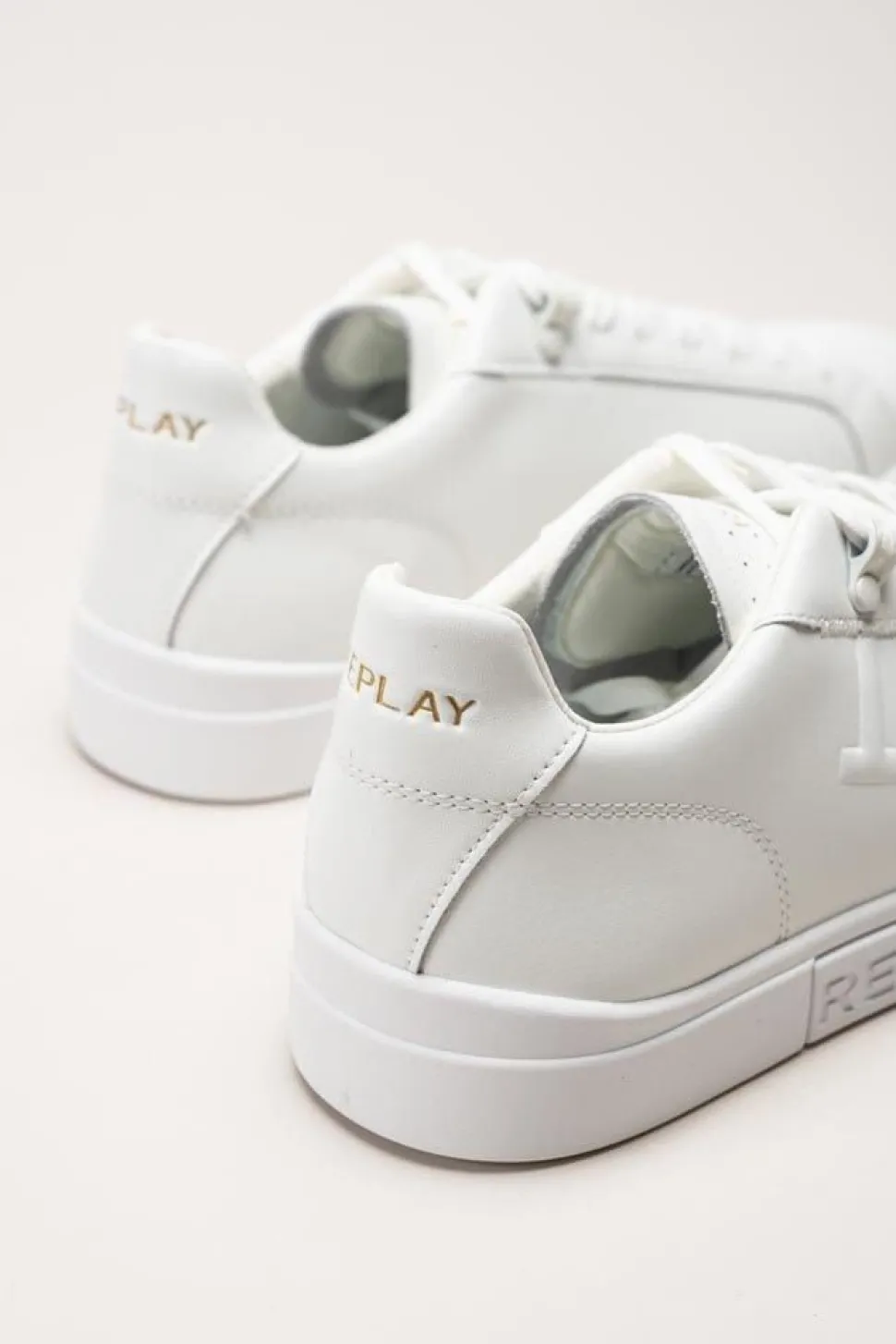Replay - Polys M 1981 2 - Vita minimalistiska sneakers i skinn