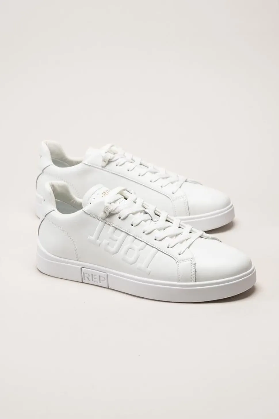 Replay - Polys M 1981 2 - Vita minimalistiska sneakers i skinn