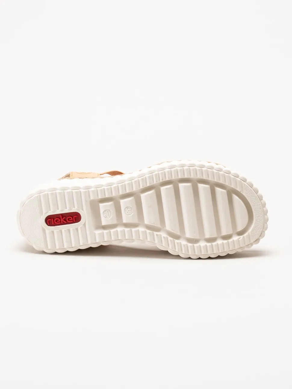 Rieker - Aprikosfärgade kilsandaletter