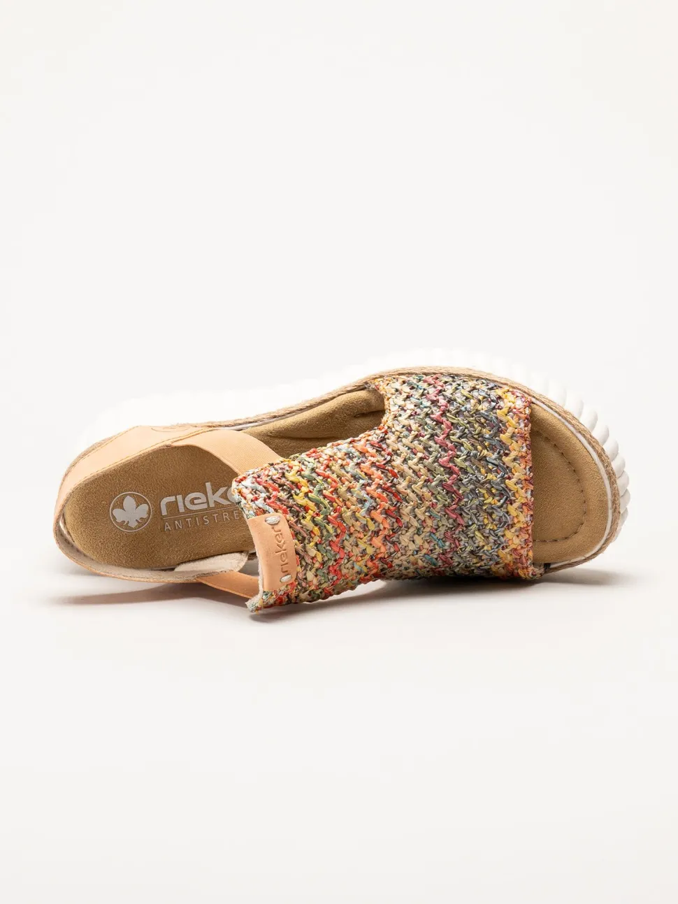 Rieker - Aprikosfärgade kilsandaletter
