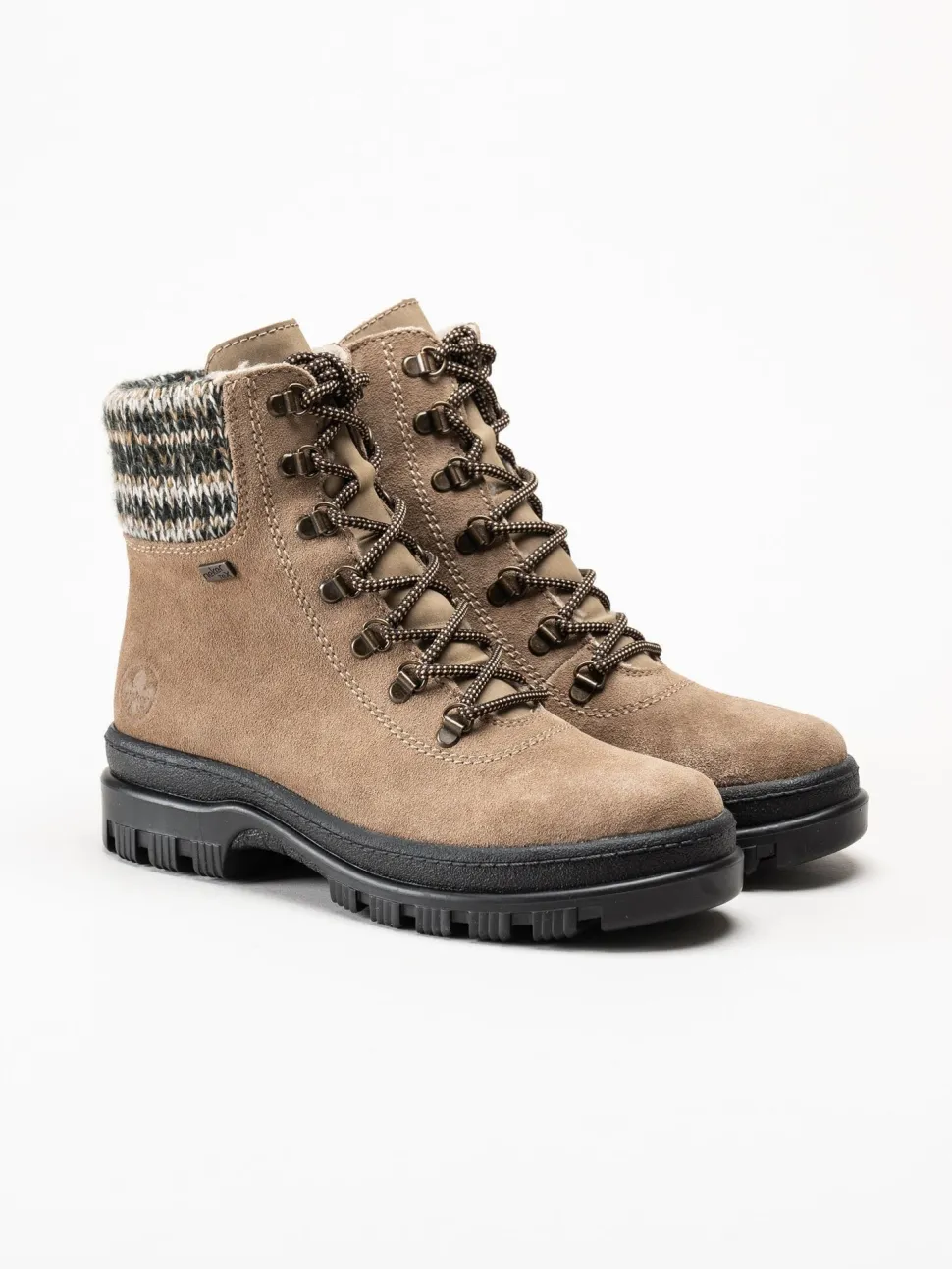 Rieker - Beige broddkängor i mocka