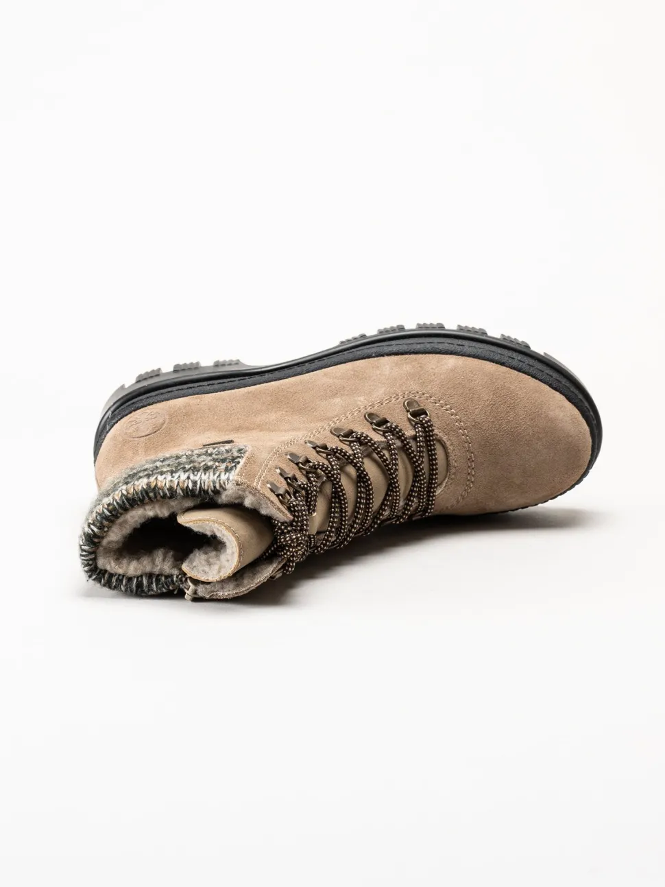 Rieker - Beige broddkängor i mocka