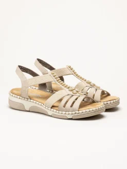 Rieker - Beige dekorerad sandal