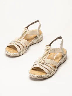 Rieker - Beige dekorerad sandal