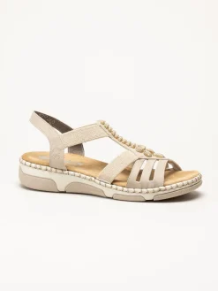 Rieker - Beige dekorerad sandal