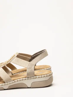 Rieker - Beige dekorerad sandal
