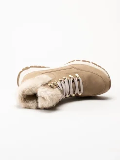 Rieker - Beige fodrade kängor i skinn