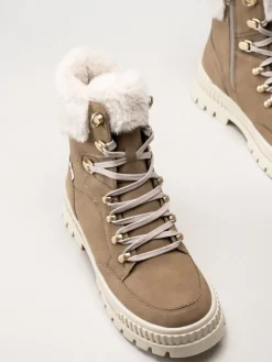 Rieker - Beige fodrade kängor i skinn