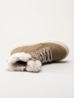 Rieker - Beige fodrade kängor i skinn