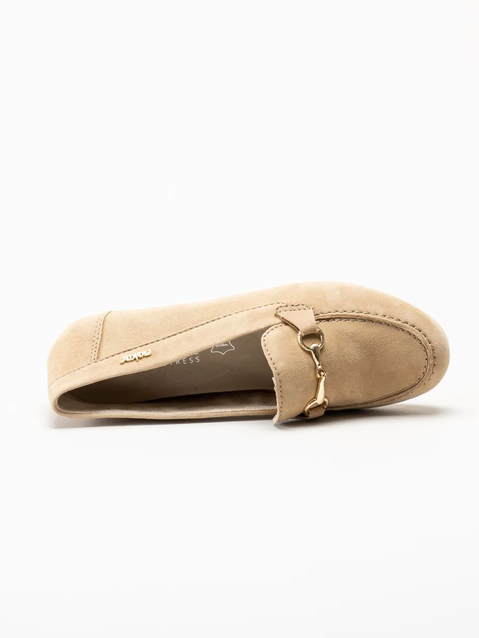 Rieker - Beige loafers i mocka