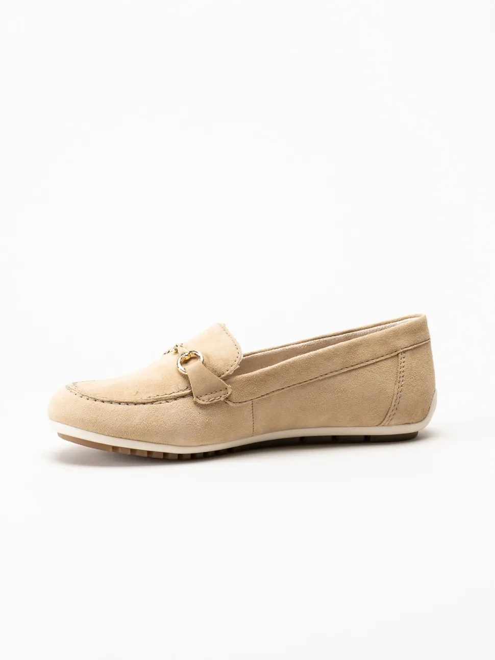 Rieker - Beige loafers i mocka