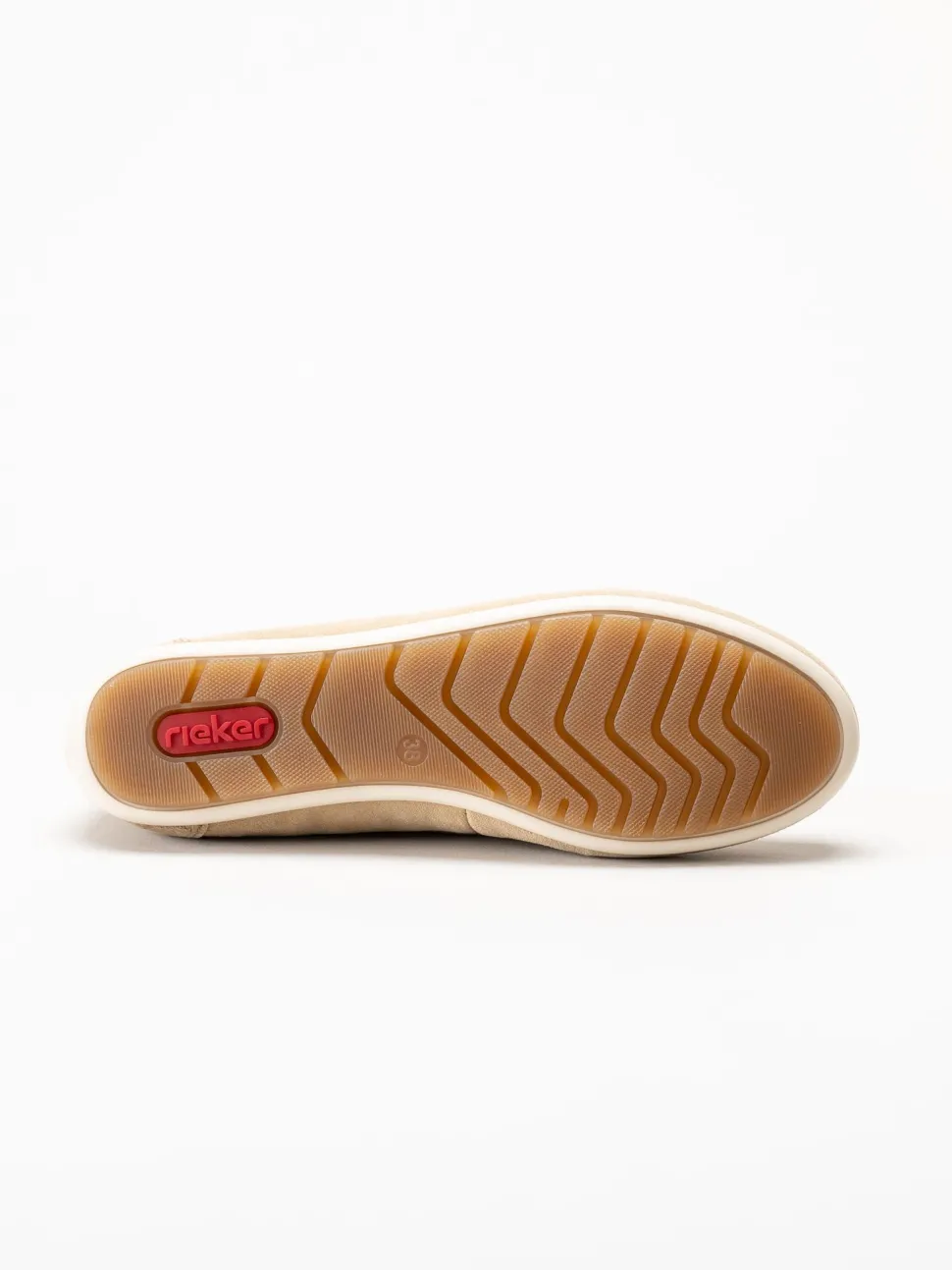 Rieker - Beige loafers i mocka