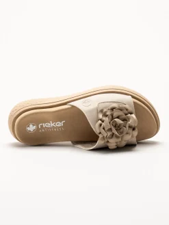 Rieker - Beige sandaler med rosett