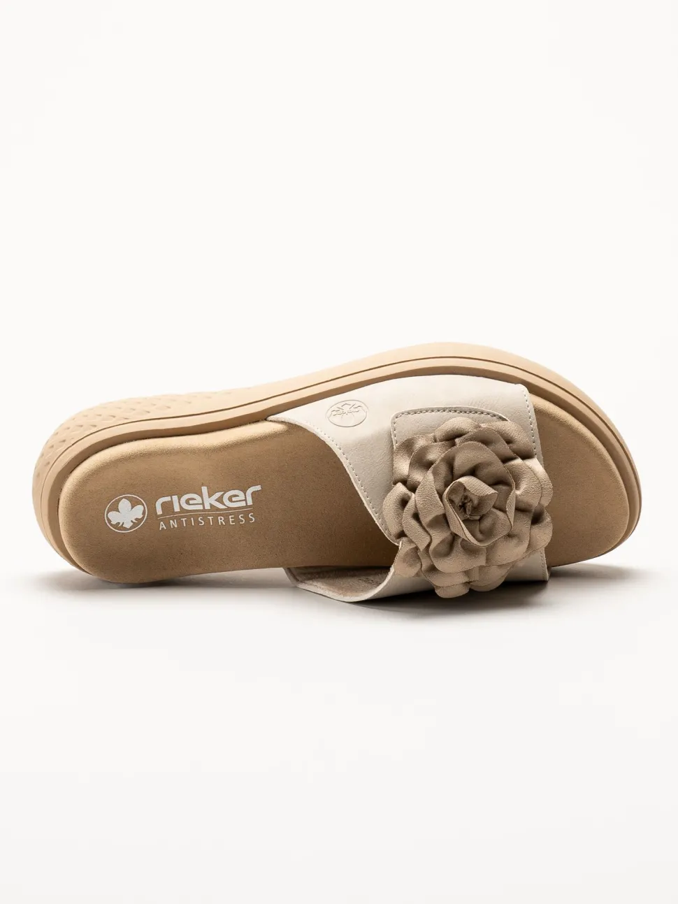 Rieker - Beige sandaler med rosett