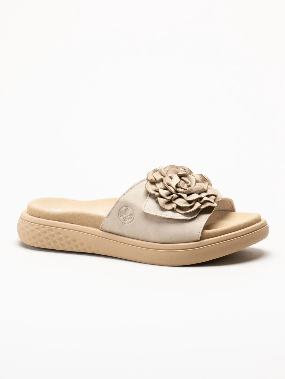 Rieker - Beige sandaler med rosett