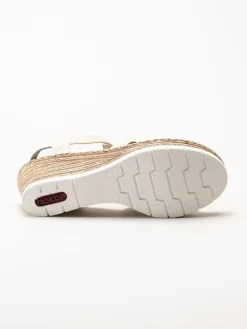 Rieker - Beige sandalett med kilklack