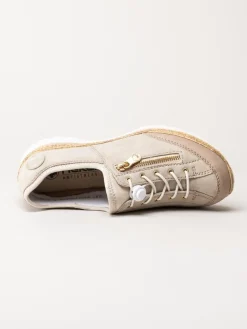 Rieker - Beige slip on skor i mocka