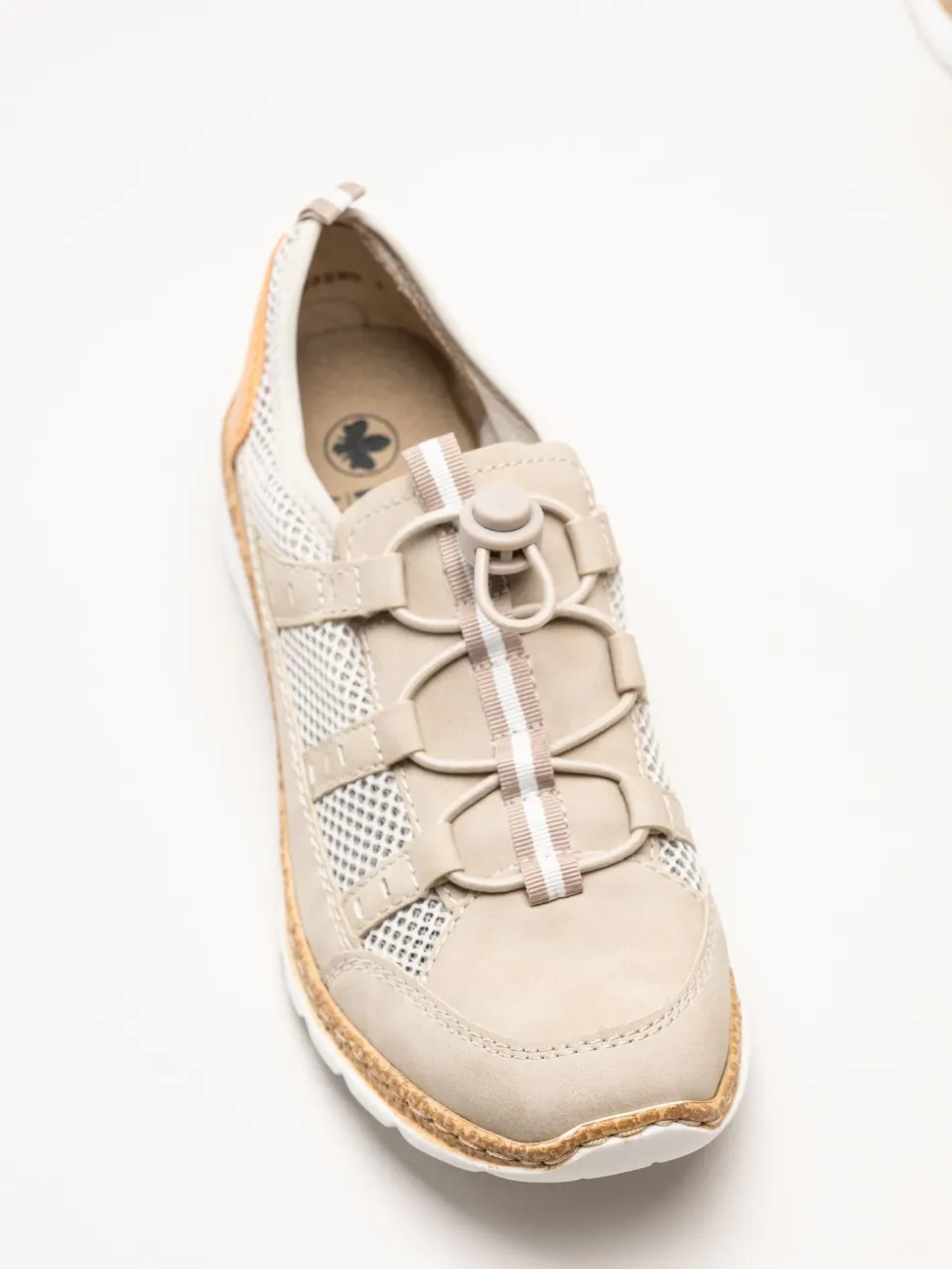 Rieker - Beige slip on sneakers