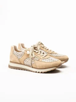 Rieker - Beige sneakers i mocka