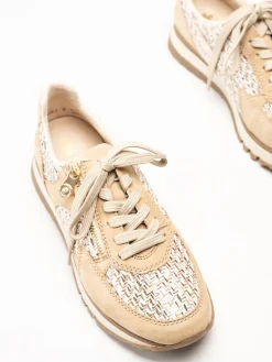 Rieker - Beige sneakers i mocka
