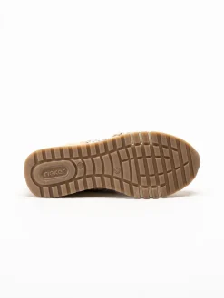 Rieker - Beige sneakers i mocka