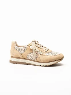Rieker - Beige sneakers i mocka
