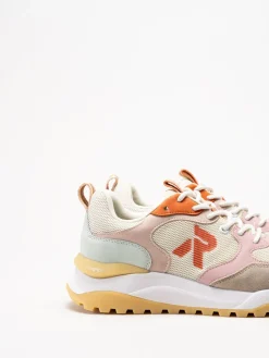 Rieker - Beige sneakers i mocka och mesh