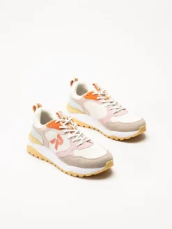 Rieker - Beige sneakers i mocka och mesh