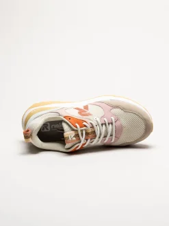 Rieker - Beige sneakers i mocka och mesh