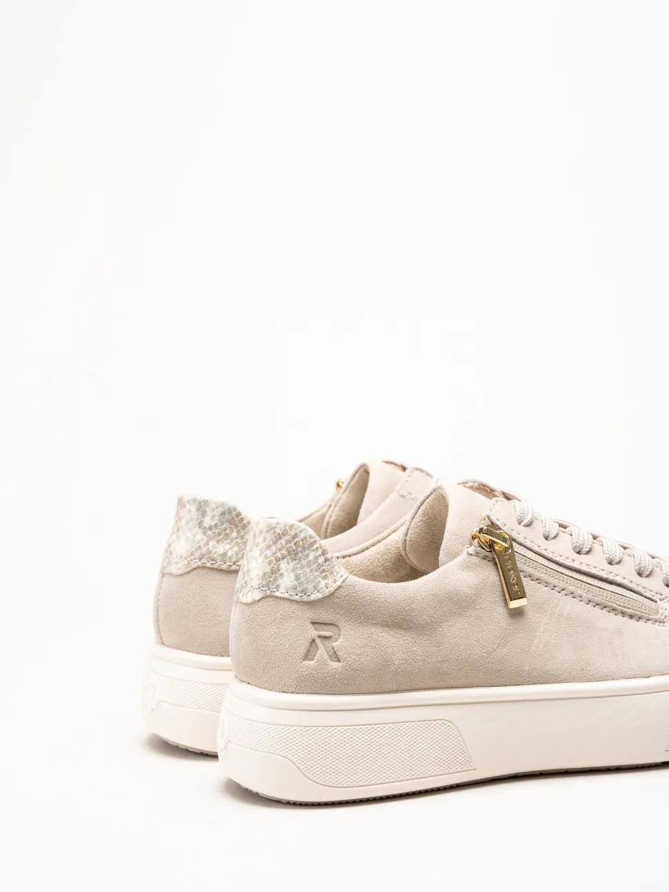 Rieker - Beige sneakers i nubuck