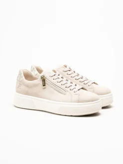 Rieker - Beige sneakers i nubuck