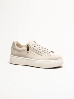 Rieker - Beige sneakers i nubuck