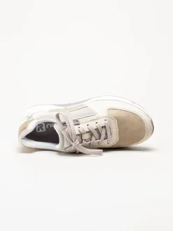 Rieker - Beige sneakers i skinnimitation
