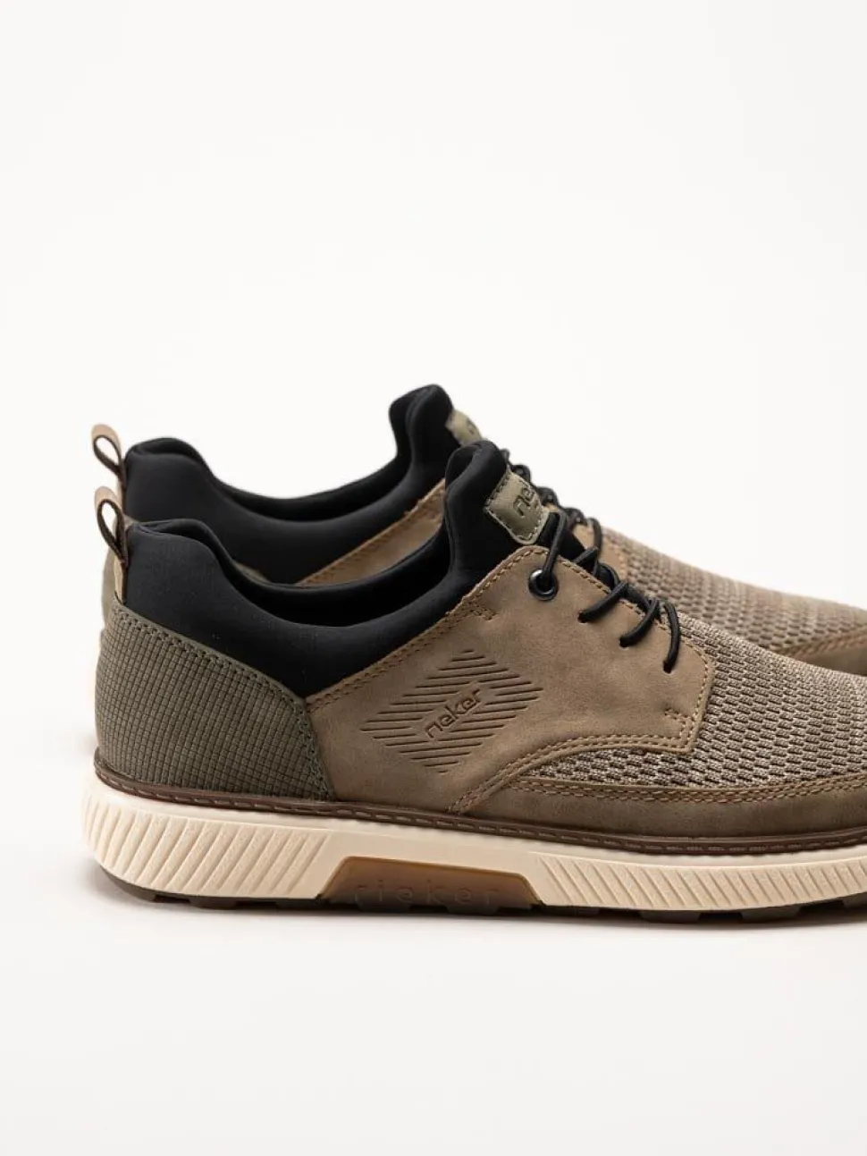Rieker - Beige sneakers i textil