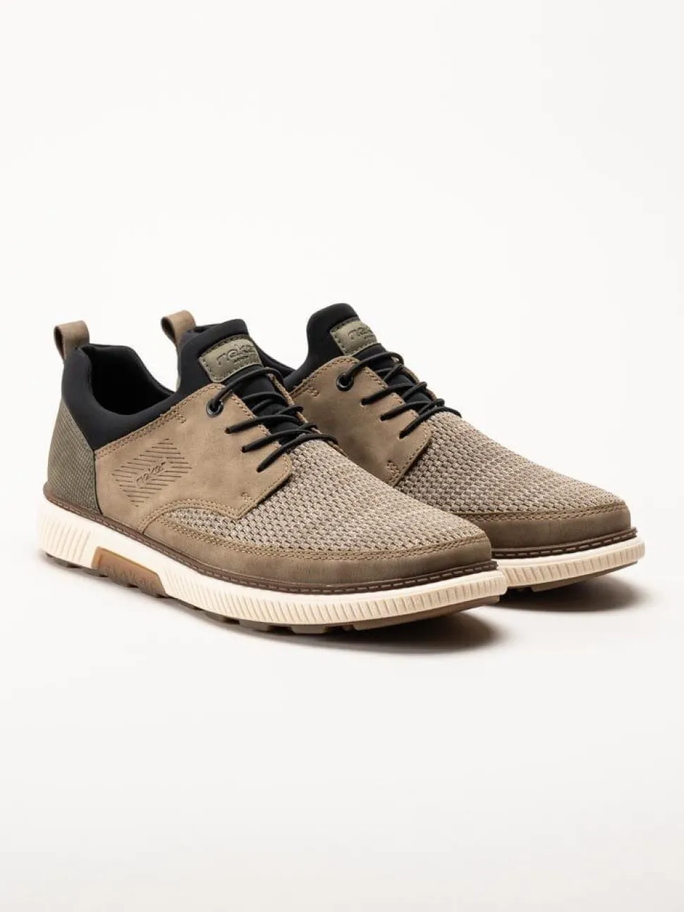 Rieker - Beige sneakers i textil
