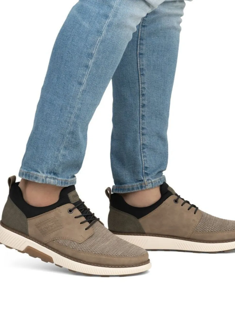 Rieker - Beige sneakers i textil