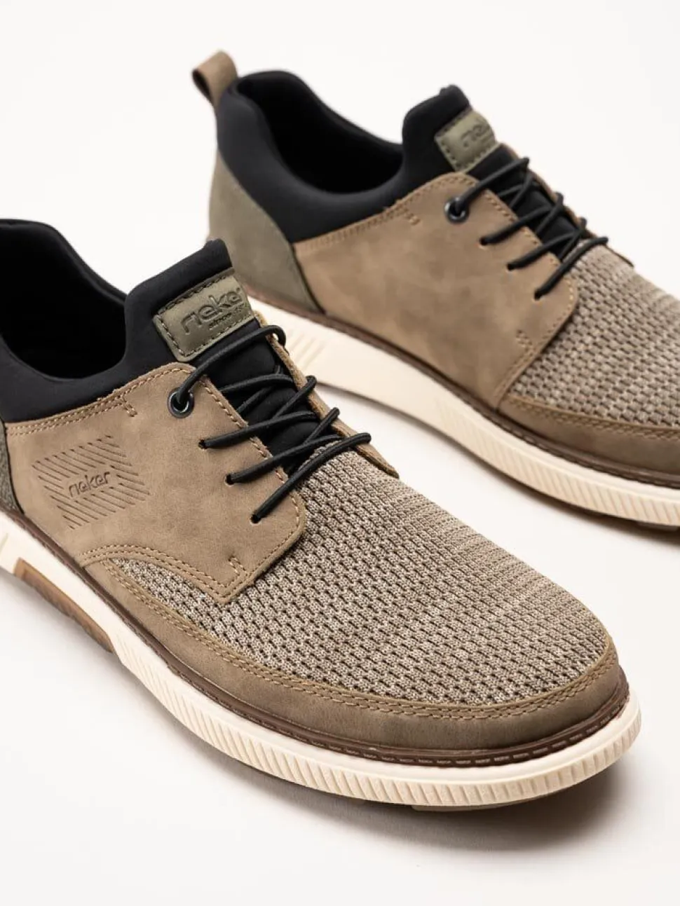 Rieker - Beige sneakers i textil