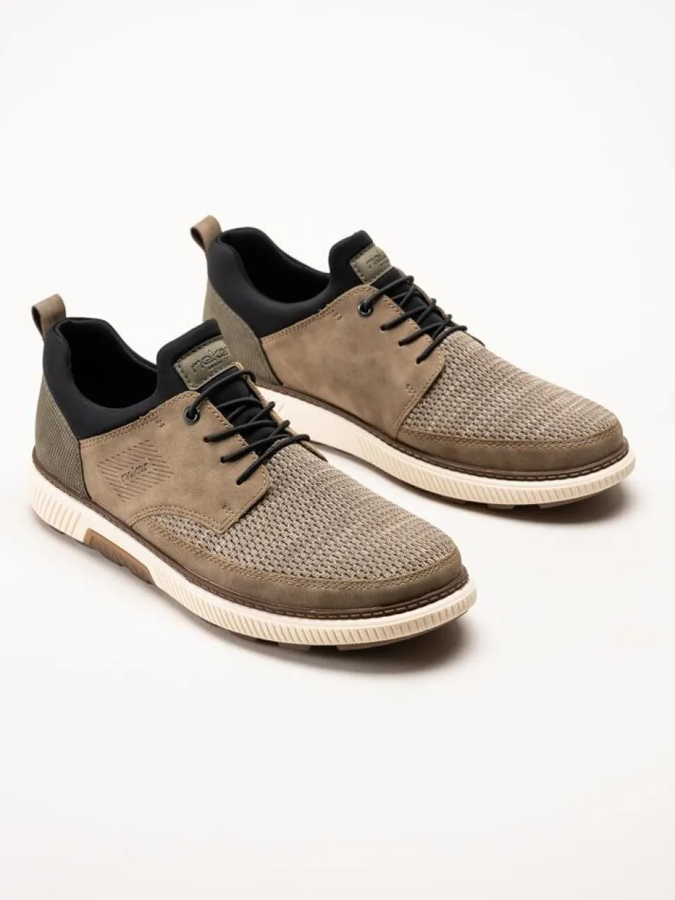 Rieker - Beige sneakers i textil