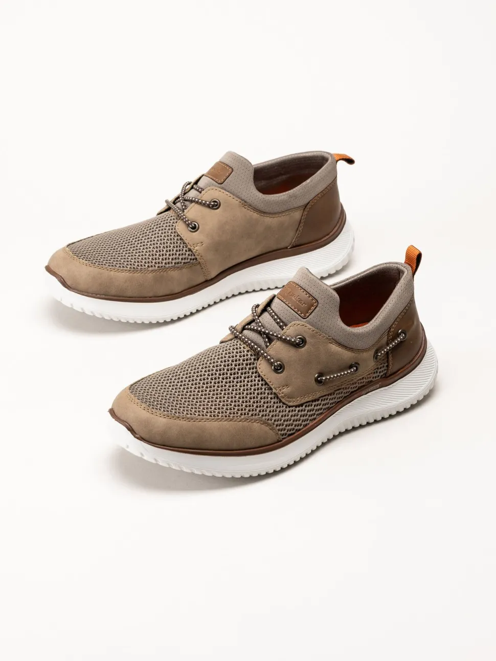 Rieker - Beige sneakers i textil