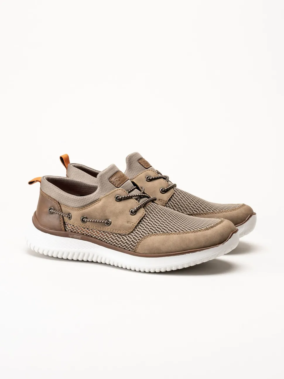 Rieker - Beige sneakers i textil
