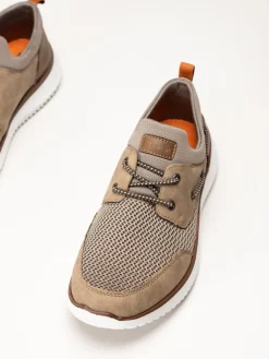 Rieker - Beige sneakers i textil